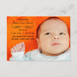 Stor fotoblomning - 3 x 5 födelsemeddelande meddelande