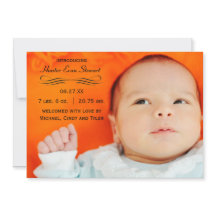 Stor fotoblomning - födelsemeddelande