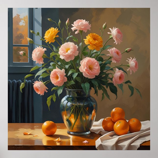 Stor frukt- och floraposter, maximalistisk konst poster (Framsidan)