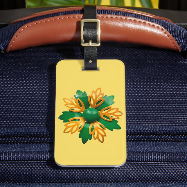 Stor funky groovy tusenskönhet blomning MOD Retro  Bagagebricka (Framsida Insitu 2)