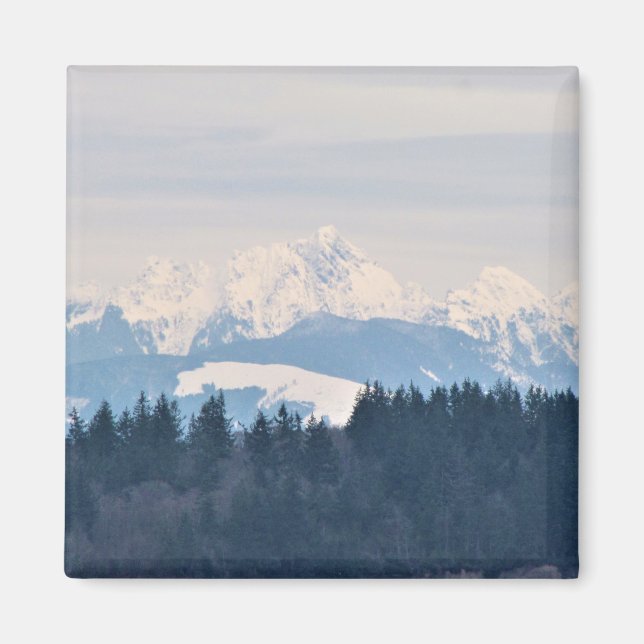 Stor fyrkantsruta för bergslandskap magnet (Framsidan)