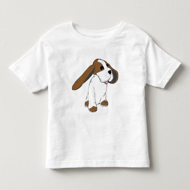 Stor gå i ax Bassethund Tee (Framsida)