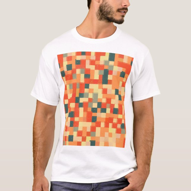 Stor geometri: Sömlös Abstrakt Mönster. T Shirt (Framsida)