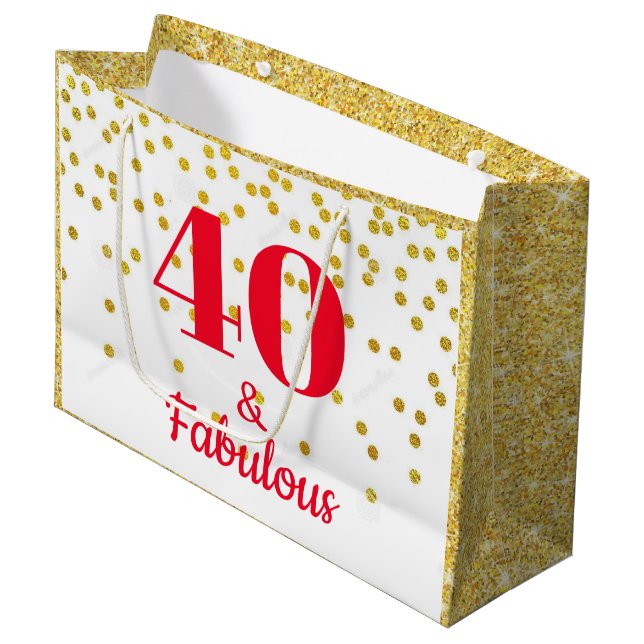 Stor gift Bag - milsten Guld (Framsidan Vinklad)