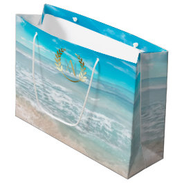 Stor gift-tagg | Modern monogram Geometric Beach