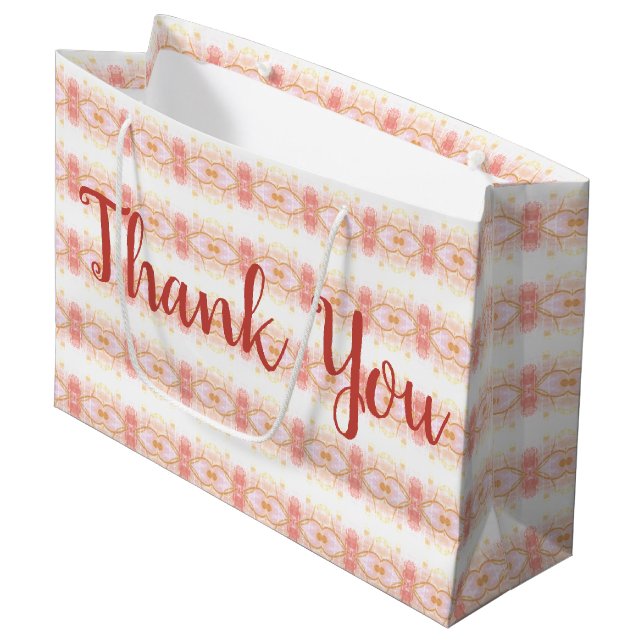 Stor giftsäck i korallets Rosa (Framsidan Vinklad)