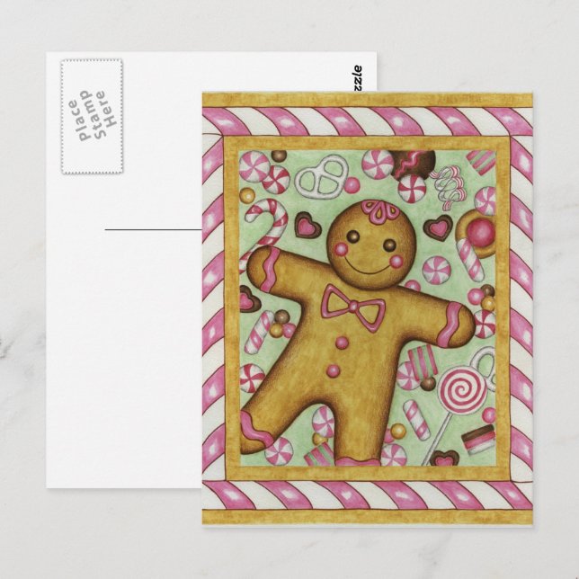 Stor Gingerbread Postcard Vykort (Fram/baksida)
