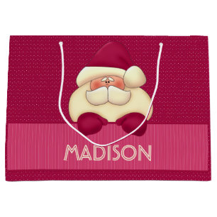 Stor Girly Rosa Santa och Polka dots Large Gift B