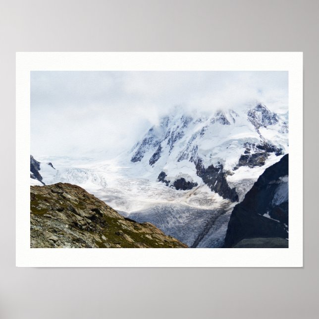 Stor glaciär i de schweiziska alperna poster (Framsidan)