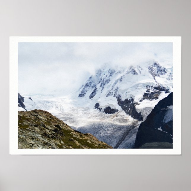 Stor glaciär i Schweiz alpernor Poster (Framsidan)