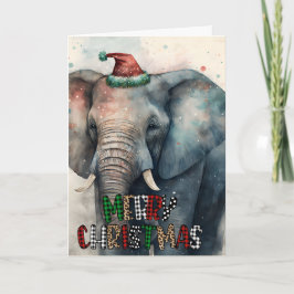 Stor Glad Jul Gott Nytt Elefantkort Kort