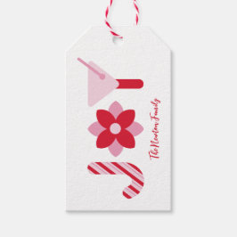 Stor glädje röd och rosa presentetikett