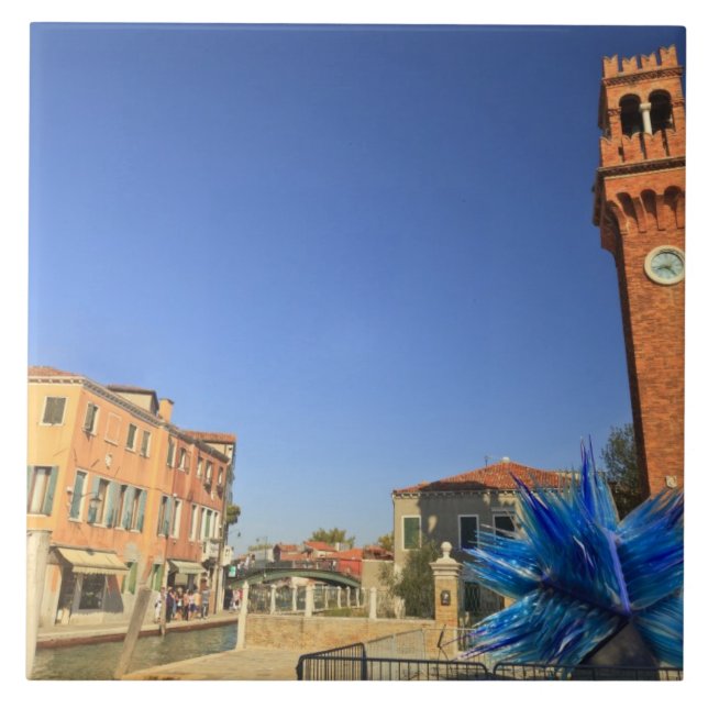 Stor glasstatus och Torn, Italien Kakelplatta (Framsidan)