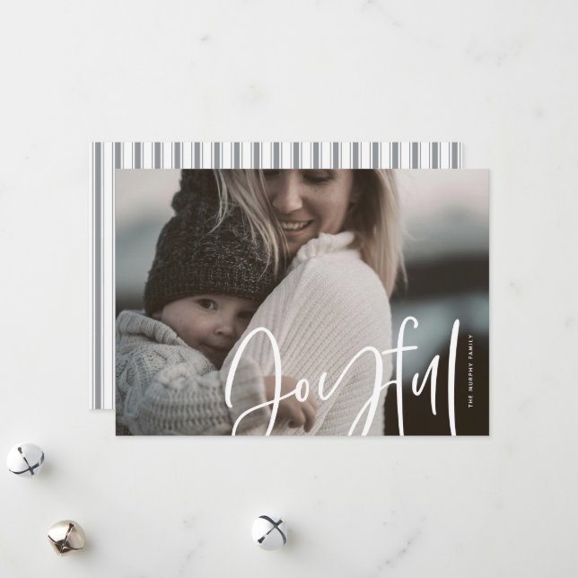 Stor, Glatt, klassiskt foto, med automatisk skrift Julkort (Fram/Back In Situ)