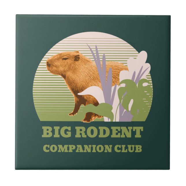 Stor Gnagar Kompis Klubben Capybara Kakelplatta (Framsidan)