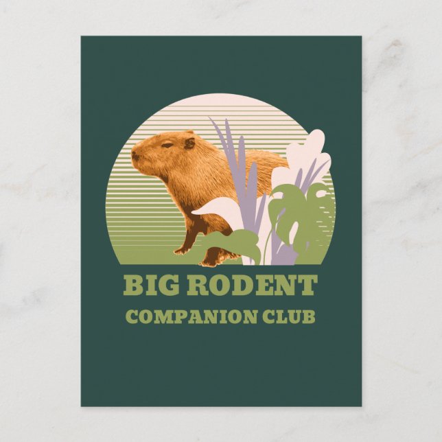 Stor Gnagar Kompis Klubben Capybara Vykort (Framsida)