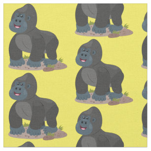 Stor gorilla-tecknad i lycklig tyg