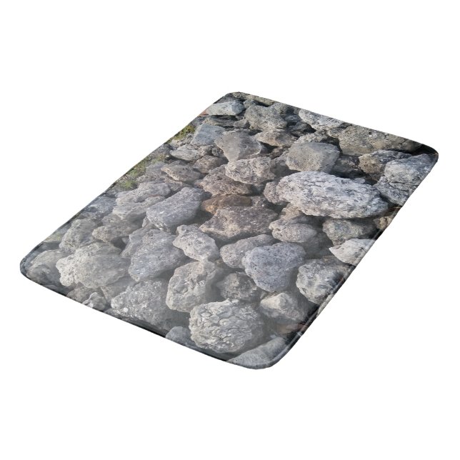 Stor grå roligt för stenbilddesign badrumsmatta (Vinklad)