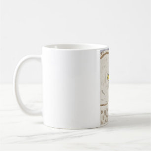 Stor Grå Uggla rolig uggla akvarell ansikte Kaffemugg