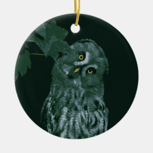 Stor Grå Uggle Ornament (Framsidan)