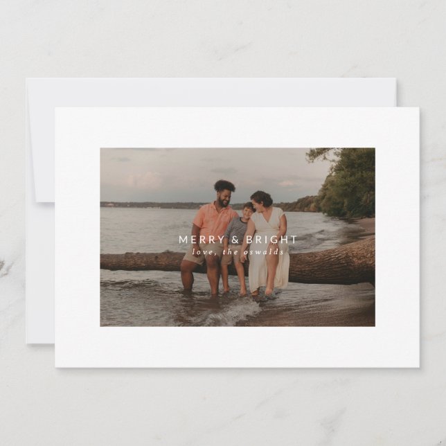 Stor Gräns Photocard Merry & Bright Julkort (Framsida)
