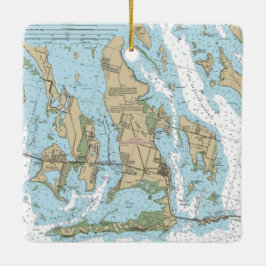Stor Gräs Nyckel Florida Nautical Diagram Julgransprydnad Keramik