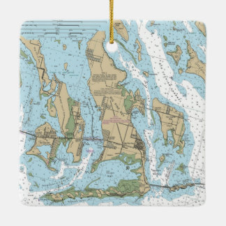 Stor Gräs Nyckel Florida Nautical Diagram Julgransprydnad Keramik