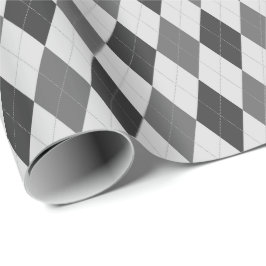 Stor Grått Tones Argyle Wrapping Papper Presentpapper