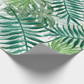 Stor grön Fernhandflatan och Monstera tropiska Presentpapper