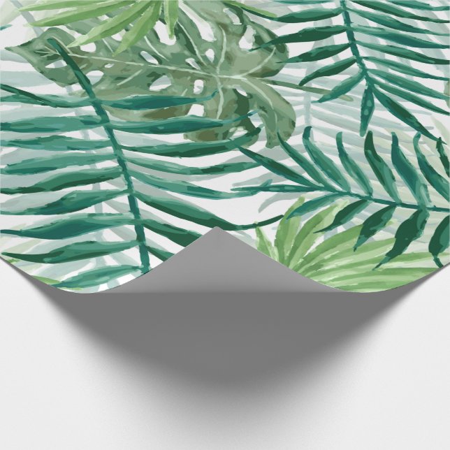 Stor grön Fernhandflatan och Monstera tropiska Presentpapper (Hörn)