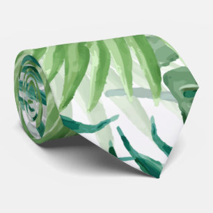 Stor grön Fernhandflatan och Monstera tropiska Slips