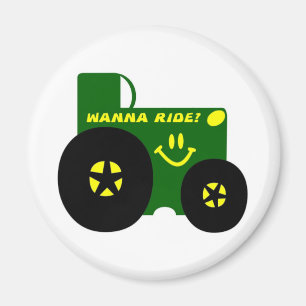 STOR GRÖN TRAKTOR MAGNET