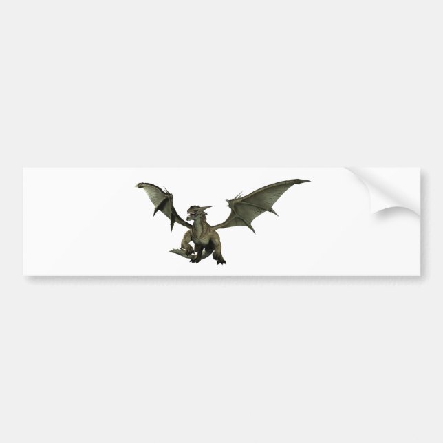 Stor Grönt Dragon Bildekal (Framsidan)