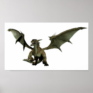 Stor Grönt Dragon Poster