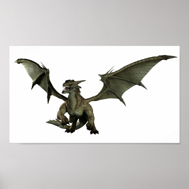 Stor Grönt Dragon Poster (Framsidan)