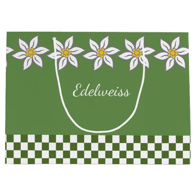 Stor Grönt Edelweiss Gift Bag (Framsidan)
