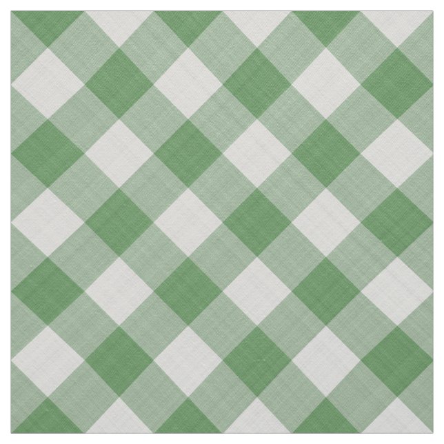 Stor Grönt Gingham Checks Mönster Geometric Tyg (Provkarta)
