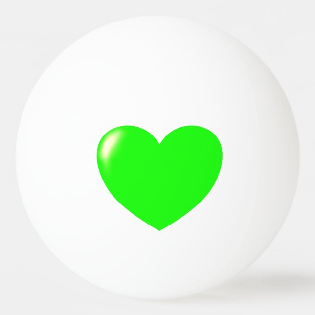 Stor Grönt Heart Ping Pong Boll (Framsidan)