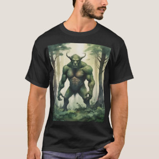 stor grönt i skogen, monsterkaraktär t shirt