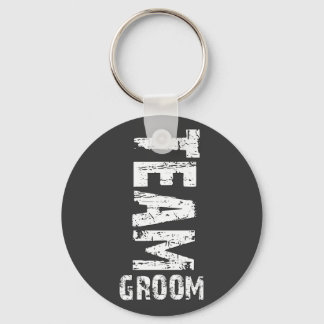 Stor groom Extra-glänstext för Team Groom Nyckelring
