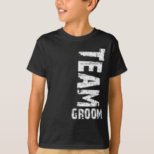 Stor groom Extra-glänstext för Team Groom T-shirt