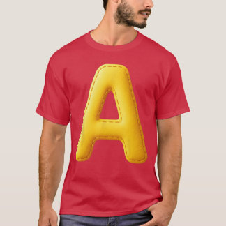 Stor gul bokstav A T Shirt