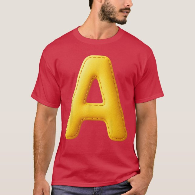 Stor gul bokstav A T Shirt (Framsida)