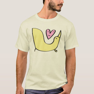 Stor gul fågelkärlek för kärlek t-shirt