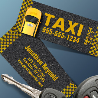 Stor gul taxi telefonnummer 24/7 service mini visitkort