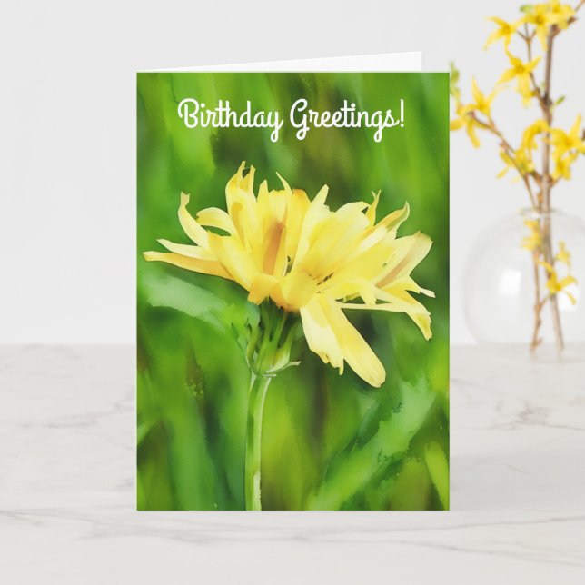 Stor Gult Dandelion Flower Birthday Card Kort (Gul blomma)