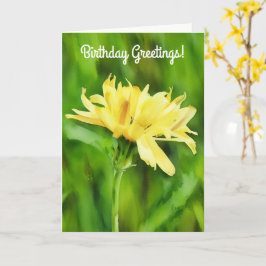 Stor Gult Dandelion Flower Birthday Card Kort