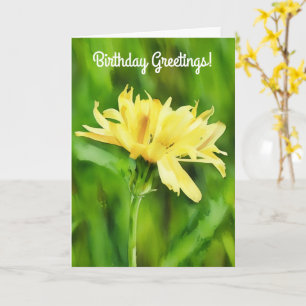 Stor Gult Dandelion Flower Birthday Card Kort