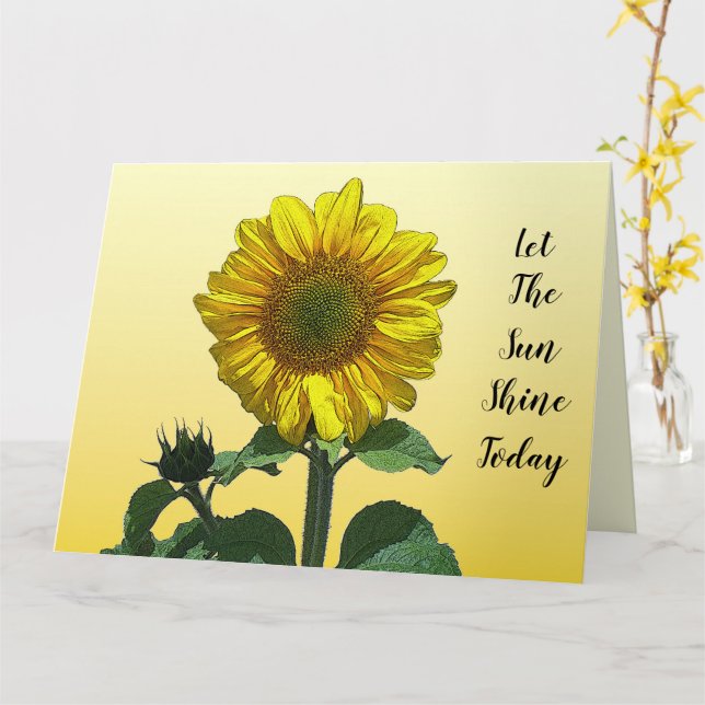 Stor Gult Solros Kort (Gul blomma)