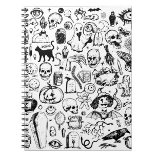 Stor halloween-docksamling. Hand plockade vinta Anteckningsbok